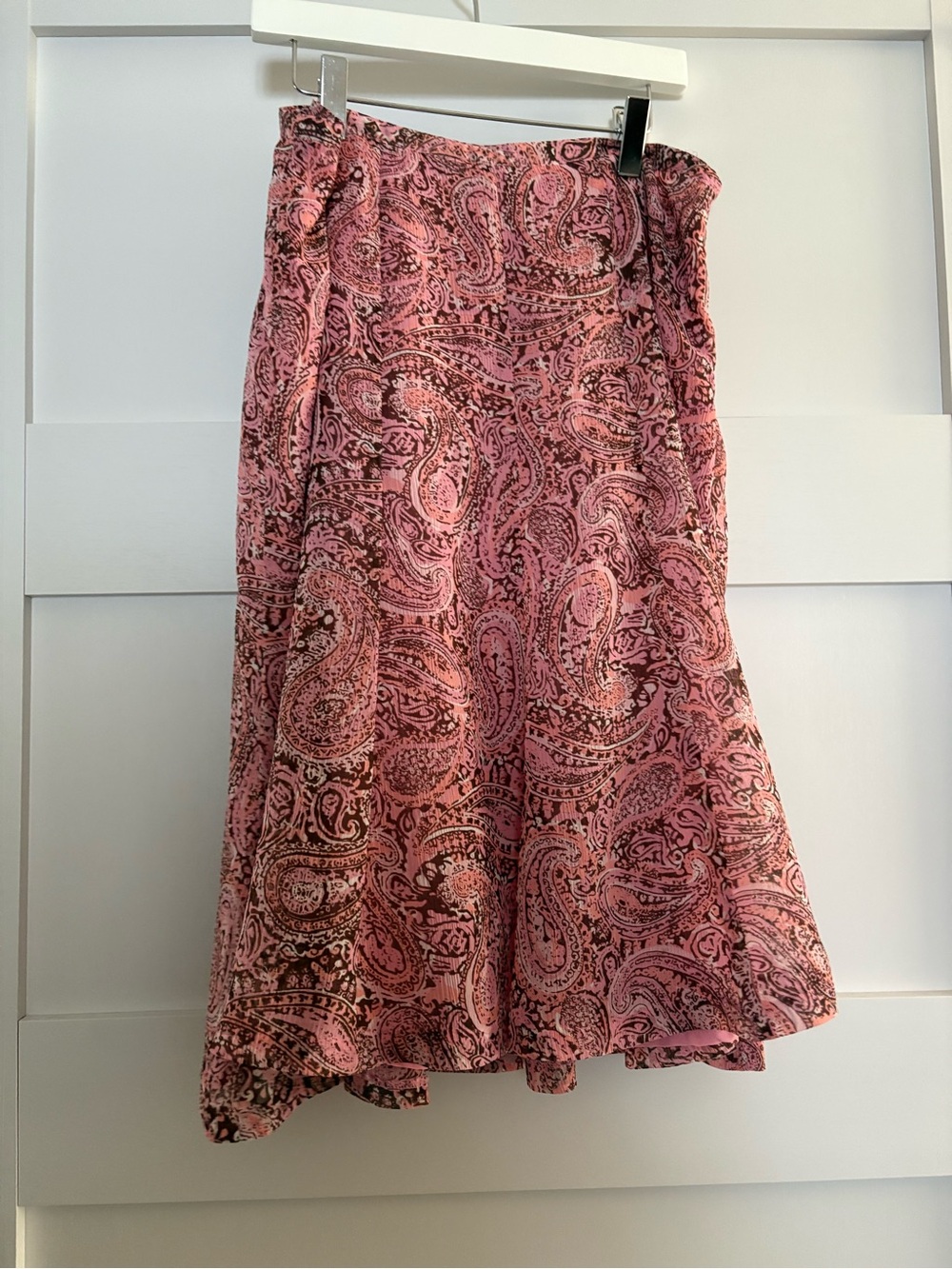 Jaclyn Smith Pink Paisley A-Line Midi Skirt